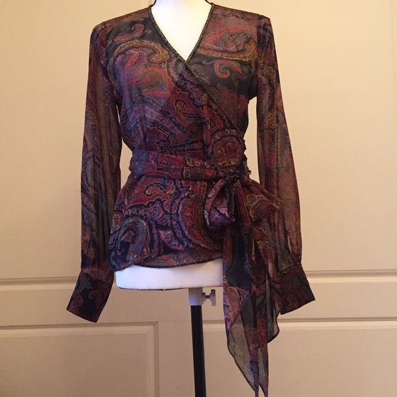 Lauren Ralph Lauren Tops - ✨ Ralph Lauren ✨ Silk Wrap V-Neck Blouse